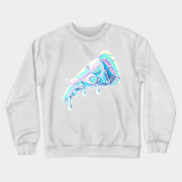 Galaxy Pizza Slice - Holographic / Iridescent Gradient Crewneck Sweatshirt by GenAumonier